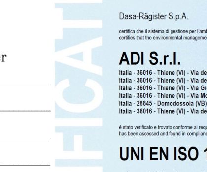 Certification UNI EN ISO 14001:2015